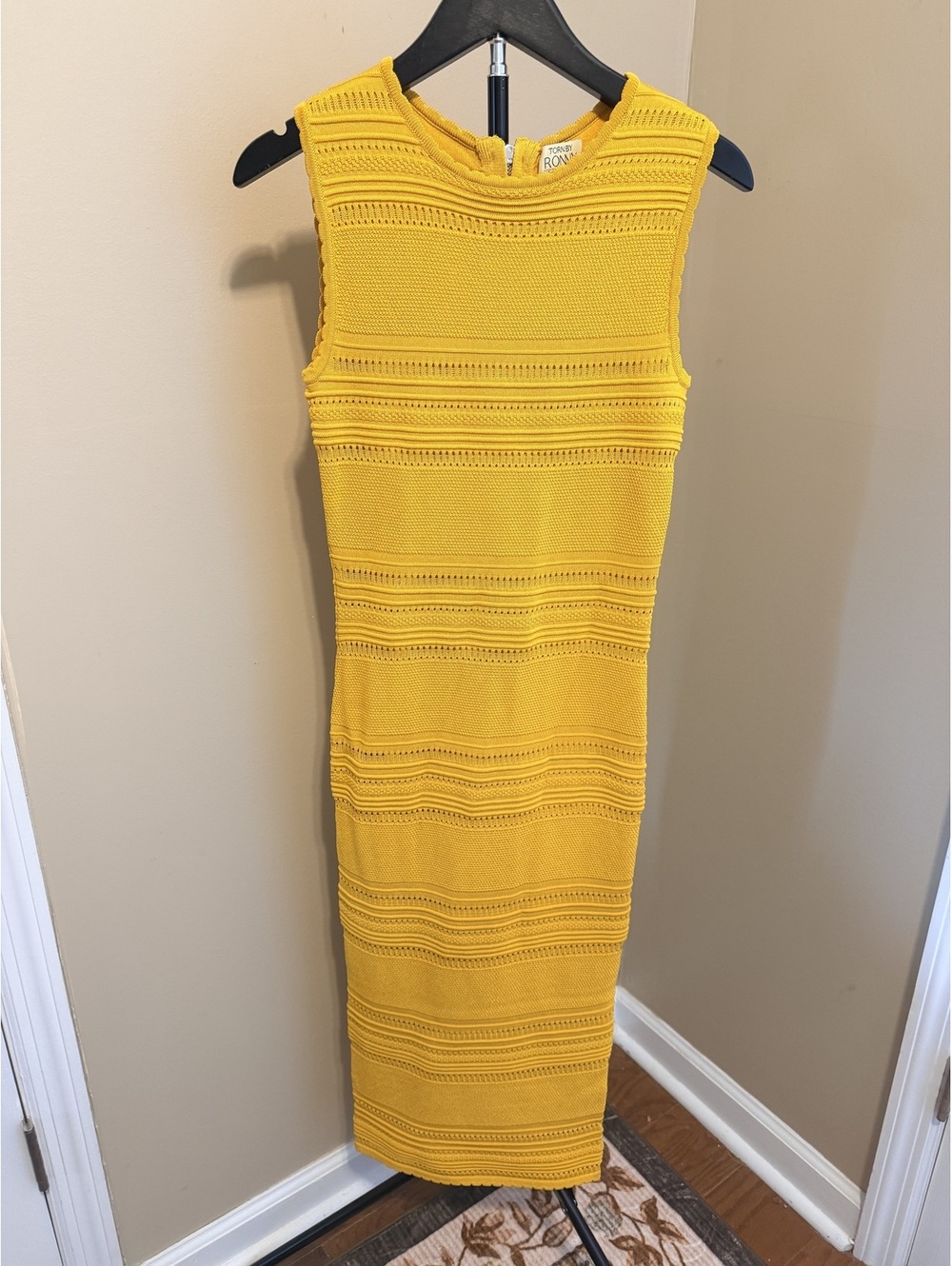 Torn By Ronny Kobo Mustard Knit Midi Dress Women Size M